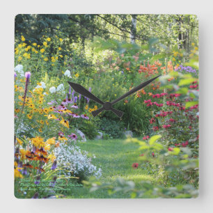Where Three Gardens Meet Square Wall Clock