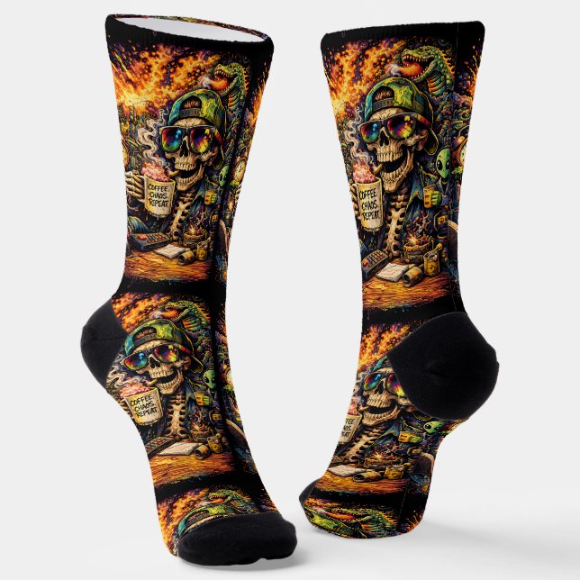 Where To Buy Cool Socks 00352 Caffeine Chaos Socks (Angled)