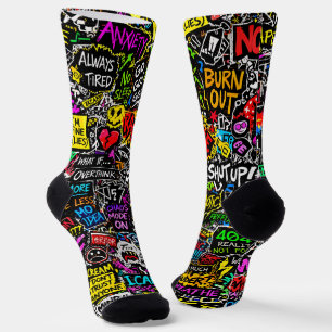 Where To Buy Cool Socks 00355 Chaos Overload Socks