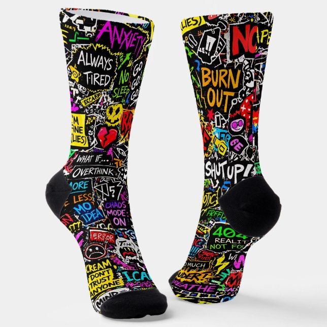 Where To Buy Cool Socks 00355 Chaos Overload Socks (Angled)