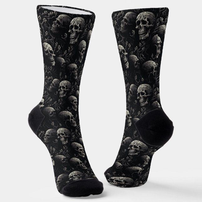 Where To Buy Cool Socks 00391 Dark Skulls Socks (Angled)