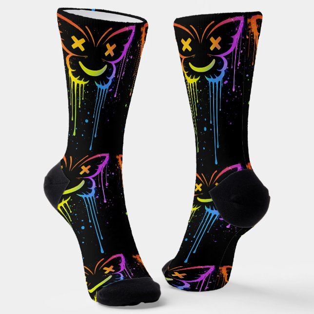 Where To Buy Cool Socks 00392 Butterfly Drip Socks (Angled)