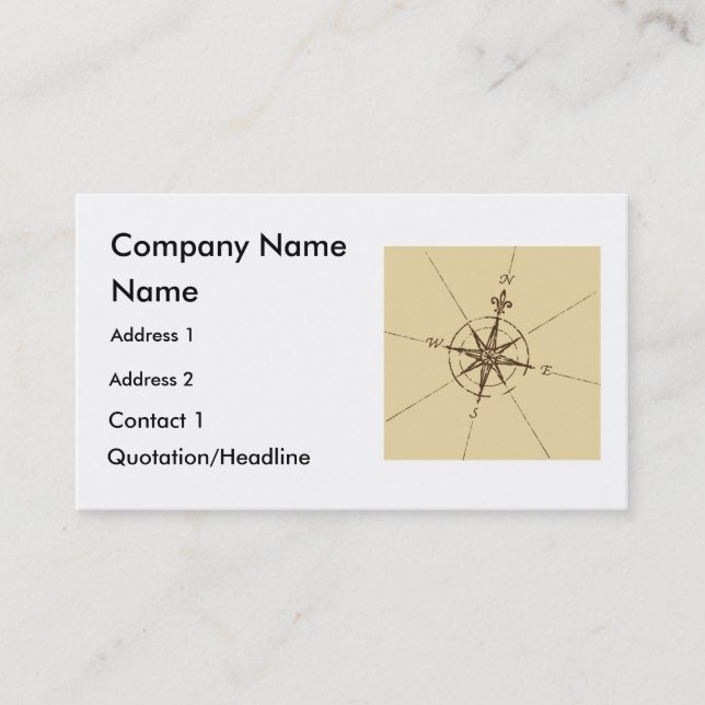 Where to Go, Name, Address 1, Address 2, Contac... Business Card (Front)