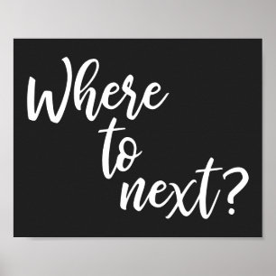 Where To Next   Simple Travel Typography Design Poster
