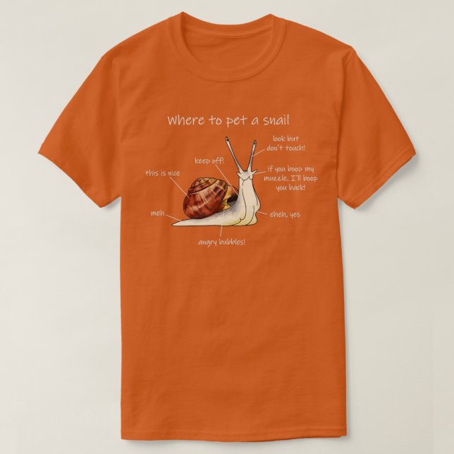 Where to pet a snail dark version T-Shirt (Design Front)