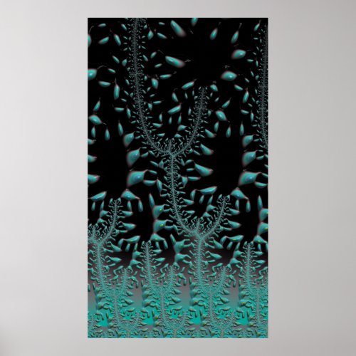 Where Turquoise Grows on Trees Fractal Abstract Poster