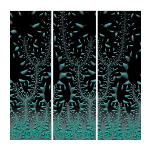 Where Turquoise Grows on Trees Fractal Abstract Triptych