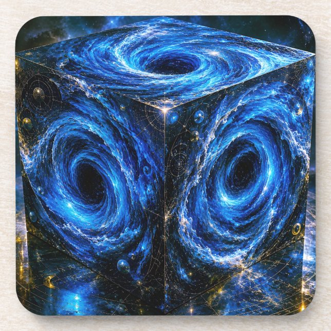 Where Universes Turn Inward - Portrait of Infinity Beverage Coaster (Front)