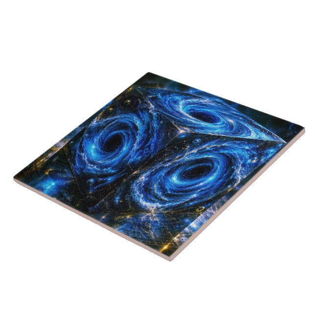 Where Universes Turn Inward - Portrait of Infinity Ceramic Tile (Side)