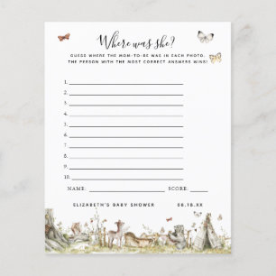 Where was She Baby Shower Game