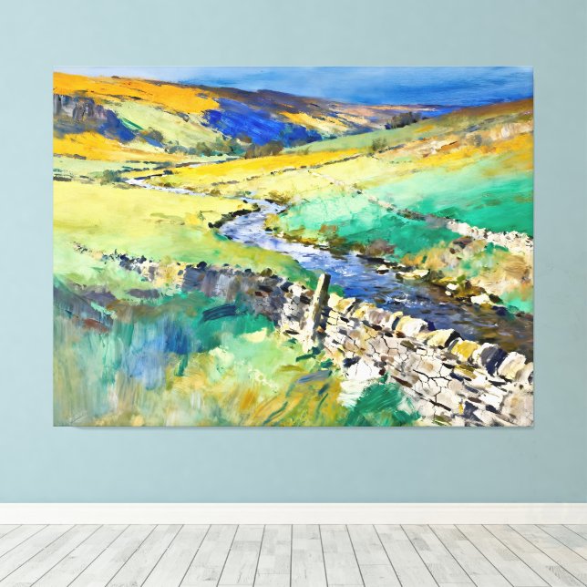 "Where Water Sings" – A Yorkshire Landscape     Canvas Print (Insitu(Wood Floor))