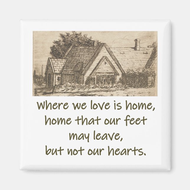 Where We Love Is Home - Home Quote  Magnet (Front)
