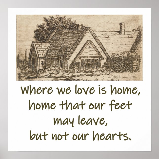 Where We Love Is Home - Home Quote  Poster (Front)