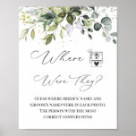 Where Were Bride &amp; Groom Bridal Couples Shower  Poster at Zazzle