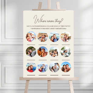 Where Were They 12 Photo Wedding Engagement Game Foam Board