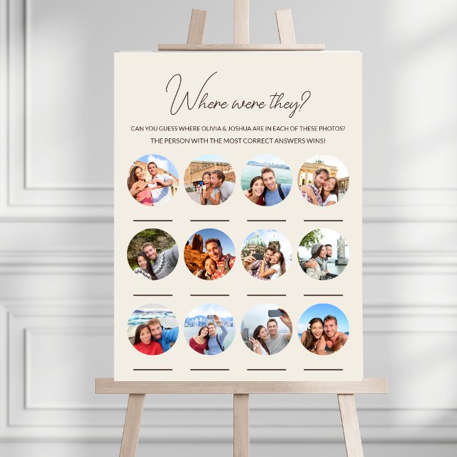 Where Were They 12 Photo Wedding Engagement Game Foam Board (Creator Uploaded)