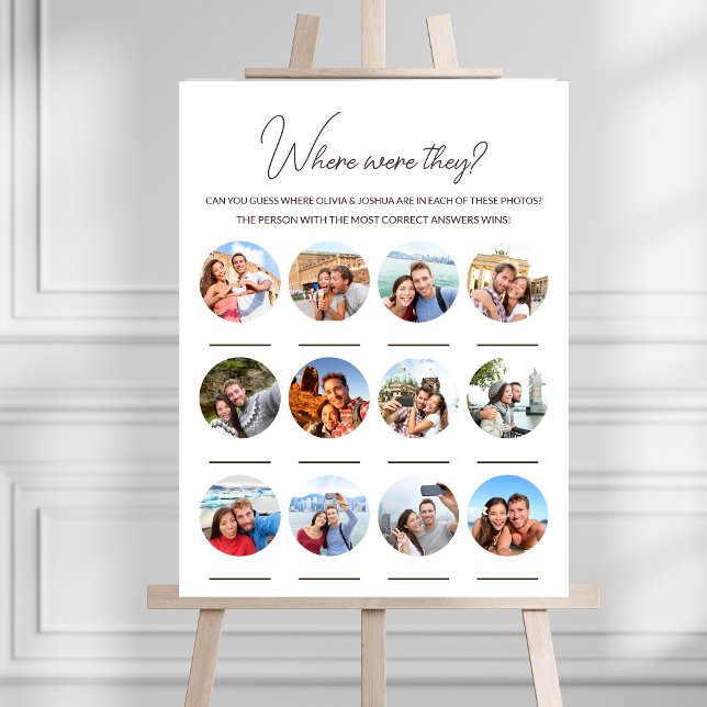 Where Were They 12 Photo Wedding Engagement Game Foam Board (Creator Uploaded)