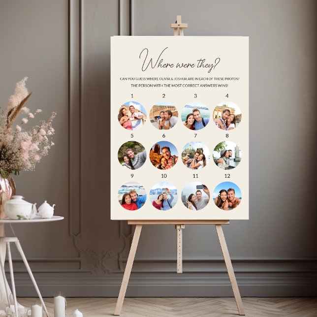 Where Were They 12 Photo Wedding Engagement Game Foam Board (Creator Uploaded)