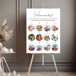 Where Were They 12 Photo Wedding Engagement Game Foam Board