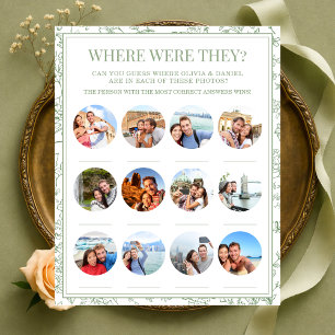 Where Were They 12 Photos Bridal Shower Game
