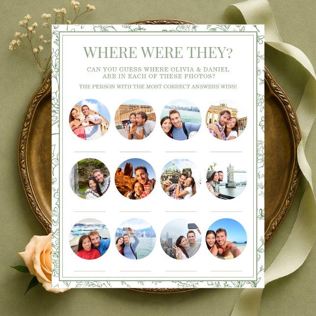 Where Were They 12 Photos Bridal Shower Game (Creator Uploaded)