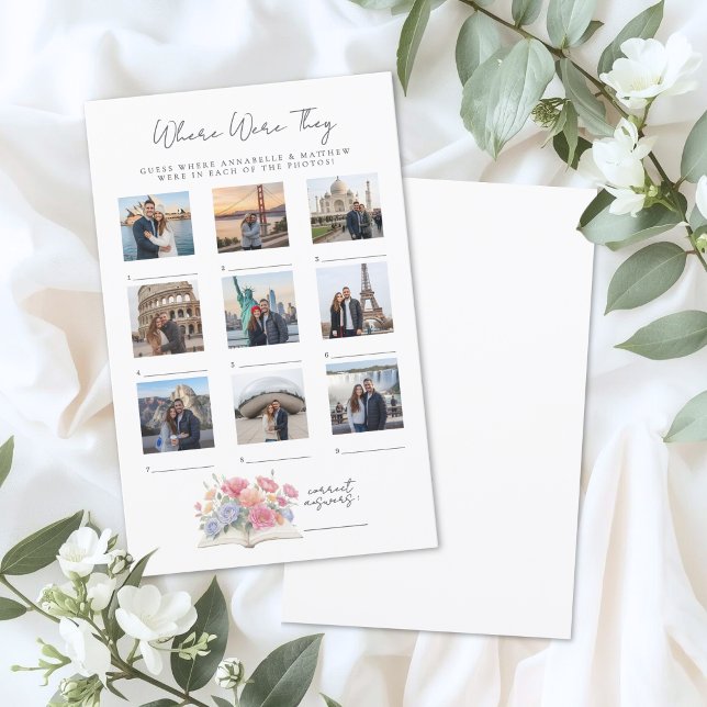 Where Were They Book Bridal Shower Game (Where Were They Book Bridal Shower Game)