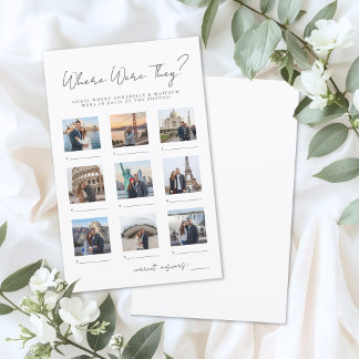 Where Were They Bridal Shower Game