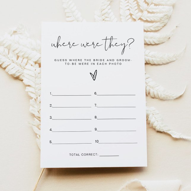 Where Were They Bridal Shower Game Card (Creator Uploaded)