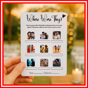 Where Were They Bridal Shower Game Elegant Wedding Invitation