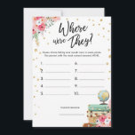 Where Were They Bridal Shower Game Travel Pink Invitation<br><div class="desc">♥ A perfect Travel Game for your Traveling Bridal Shower Theme!★ Easily PERSONALIZE this design with your details ★ If you need coordinating MATCHING ITEMS, please check our matching collection or shop. If you can't find what you are looking for, please contact us via the "CONTACT SELLER" button and we...</div>
