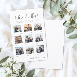 Where Were They Bridal Shower Guessing Game