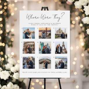 Where Were They Bridal Shower Party Game Sign