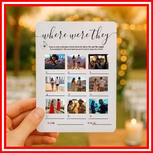 Where Were They Bridal Shower Party Games Invitation