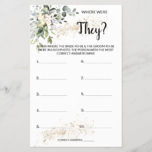 Where were They Herbal Bridal Shower Game Card Flyer