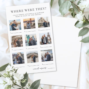 Where Were They Photo Bridal Shower Game