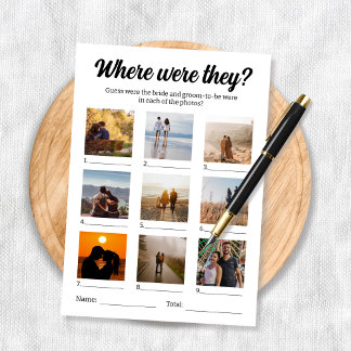 Where Were They Photo Guessing Game  Card