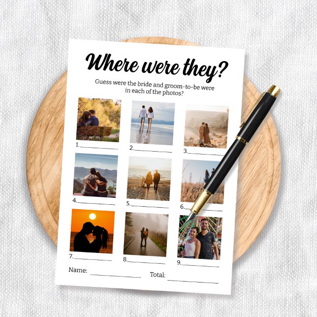 Where Were They Photo Guessing Game  Card (Where Were The Photo Guessing Game Card)