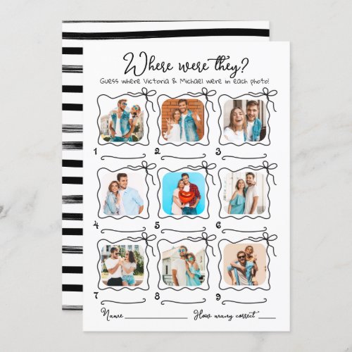 Where were they Photo Hand Drawn wavy Bridal game Invitation