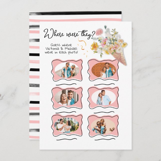 Where were they Photo Scooped Up Bridal game Invitation (Front/Back)