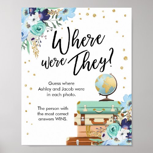 Where Were They Travel Bridal Shower Sign Game