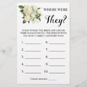 Where were They? White Rose Game Card Flyer