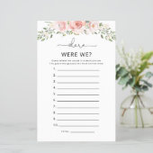 Where were we bridal shower game | Zazzle