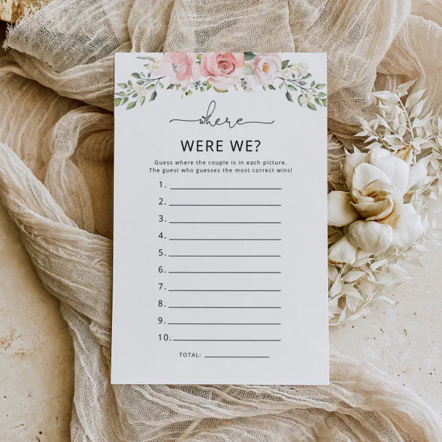 Where were we bridal shower game | Zazzle