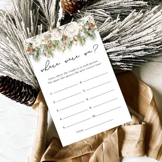 Where Were We Greenery Elegant Bridal Shower Game (Creator Uploaded)