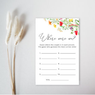 Where Were We Wildflower Bridal Shower Game