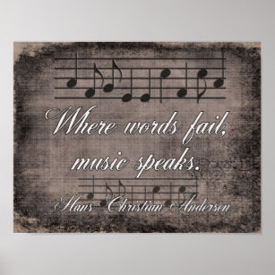 Words Fail Music Speaks Art Wall Decor Zazzle