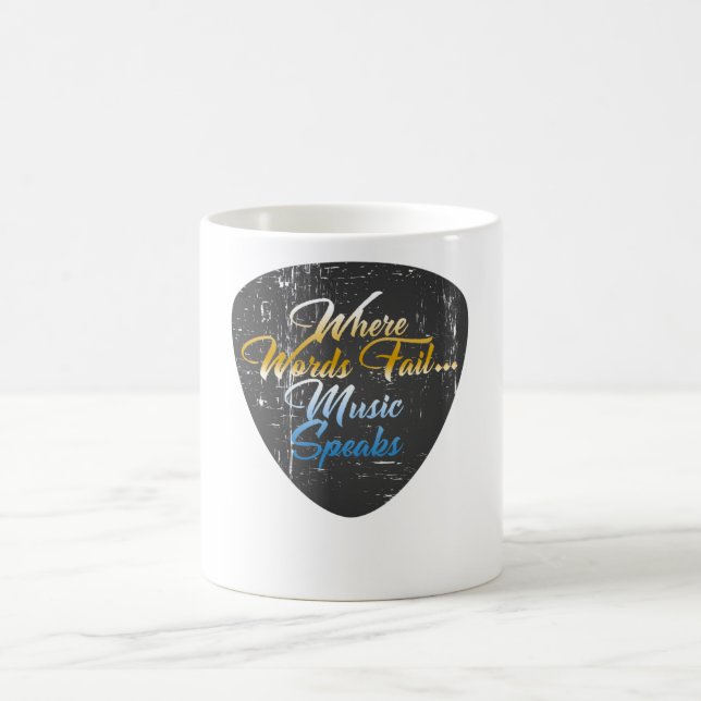 where words fail..music speaks coffee mug (Center)