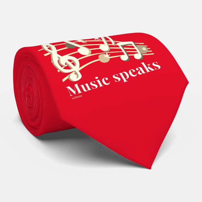 WHERE WORDS FAIL MUSIC SPEAKS inspirational gift   Neck Tie (Rolled)
