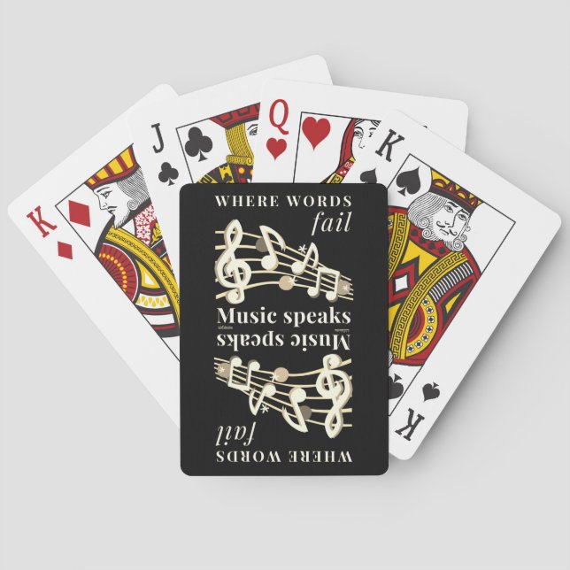 WHERE WORDS FAIL MUSIC SPEAKS inspirational gift   Poker Cards (Back)