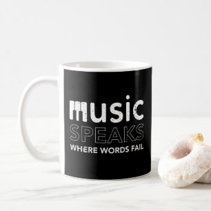 Where Words Fail Music Speaks quote w piano keys Coffee Mug